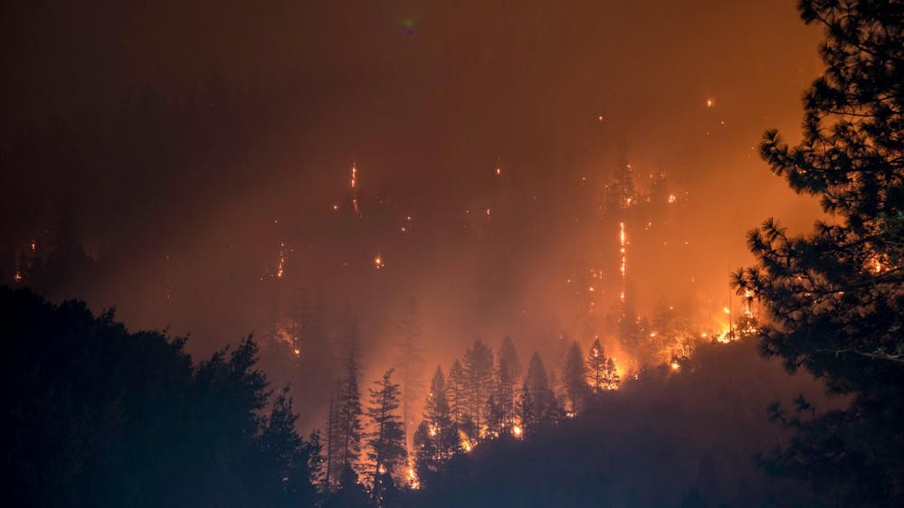 <p>Bosbrand in Klamath National Forest, Yreka, Verenigde Staten, 2017.</p>
