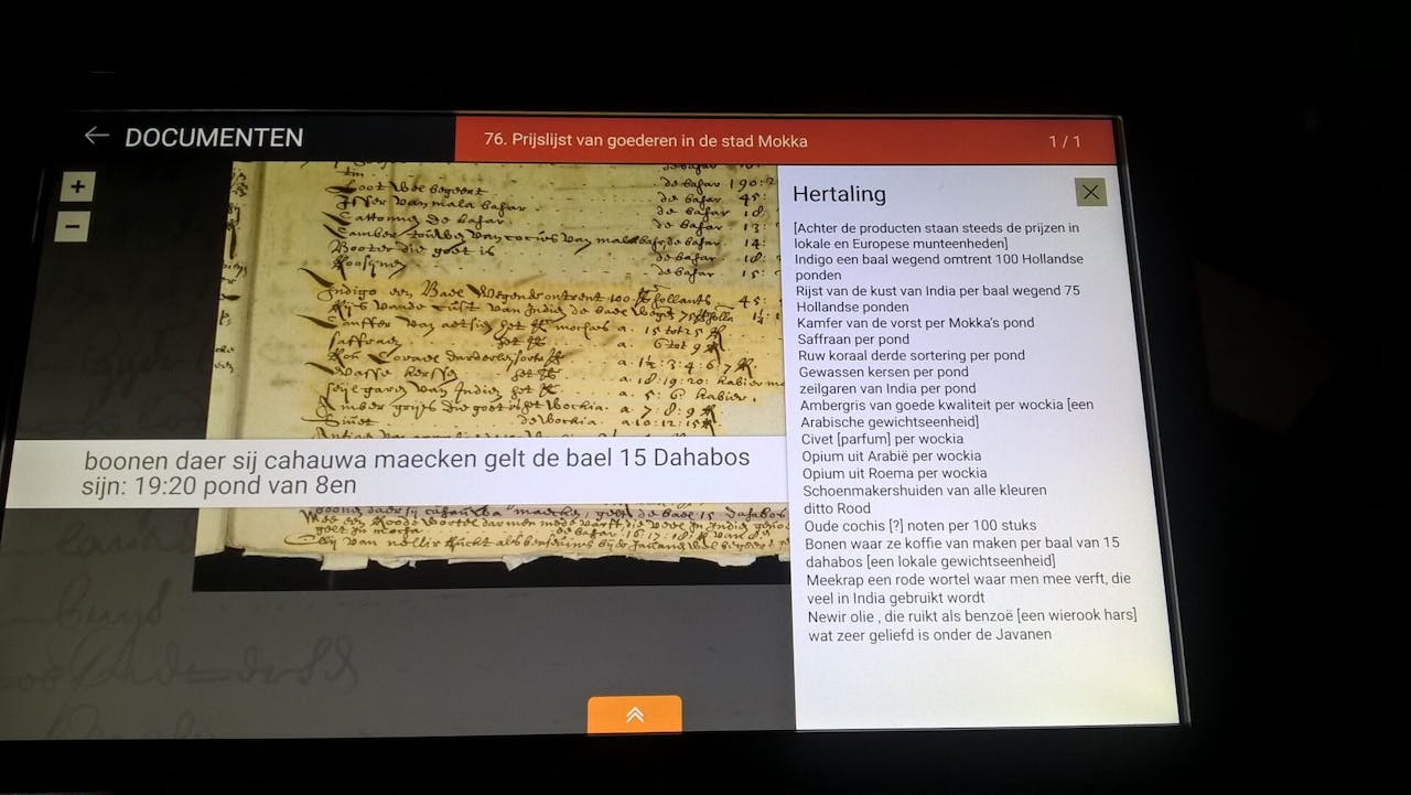 De hertaling van het vroegst geschreven document over koffie, een drankje dat de Nederlanders niet kenden maar in het Midden-Oosten zeer populair was. De VOC zag wel brood in deze handel…