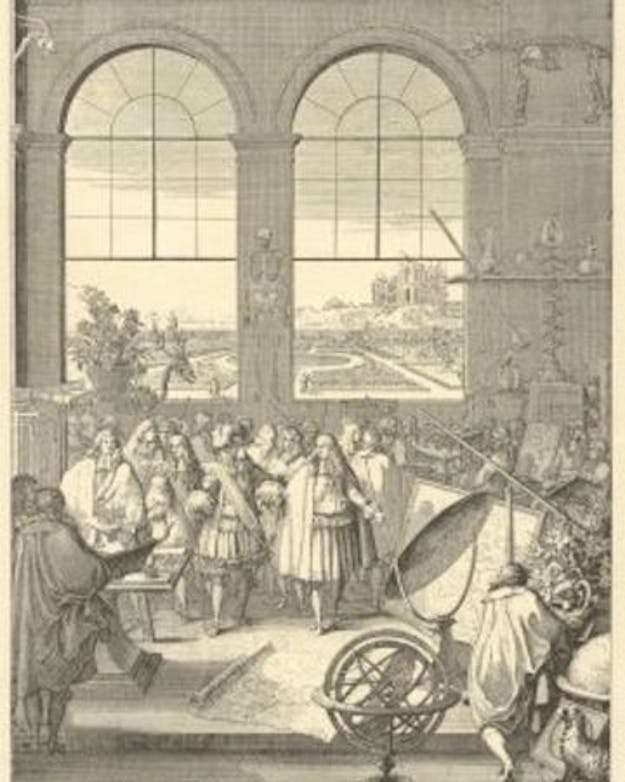 Tekening van de academie Royale Tekening van de academie Royale