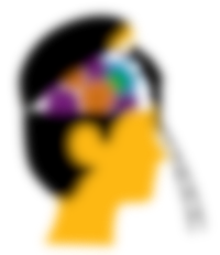 Een illustratie van een brein. Een silhouet van een persoon op een ladder kijkt in het brein. In het brein zitten tandwielen.