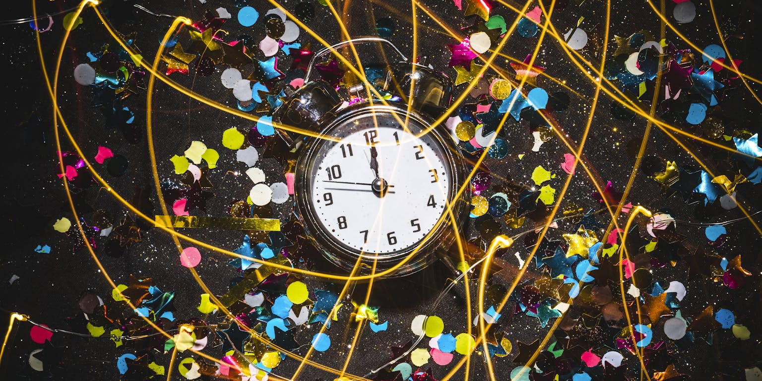 Klok met confetti