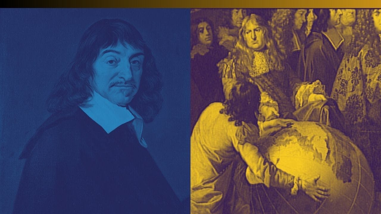 Descartes links, Roberval rechts