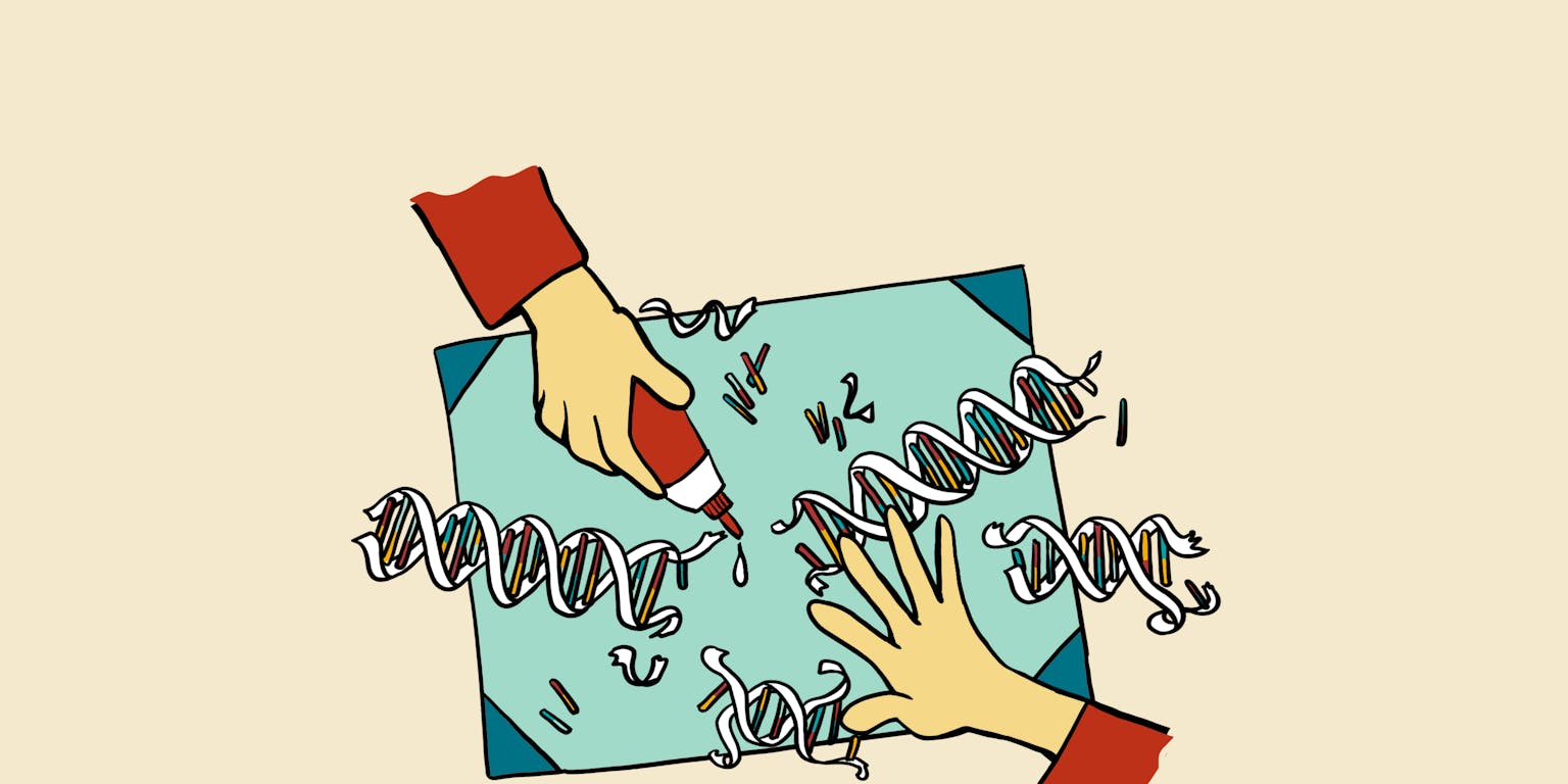 Tekentafel met DNA-strings