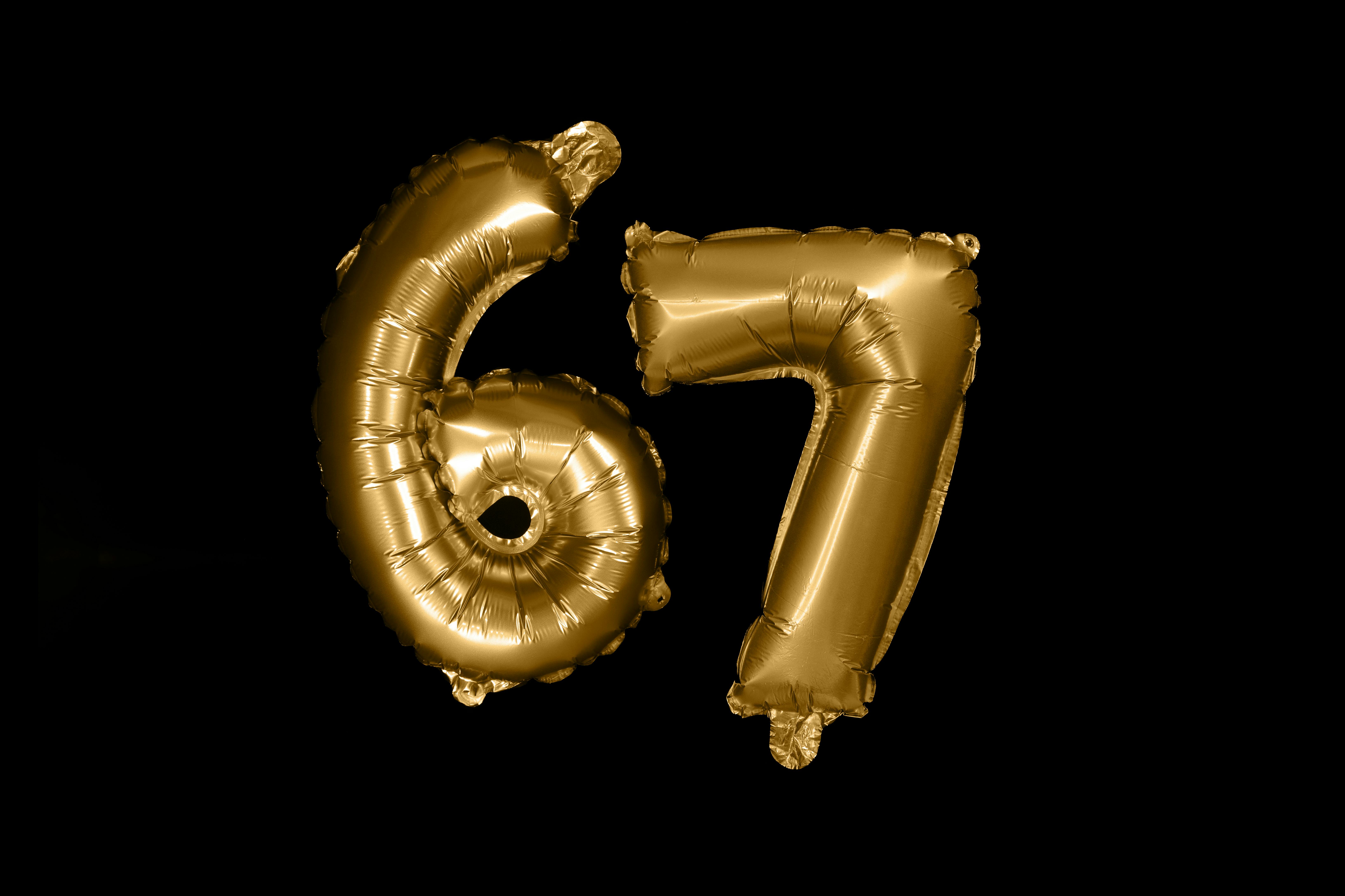 gouden ballonnen met 6 7