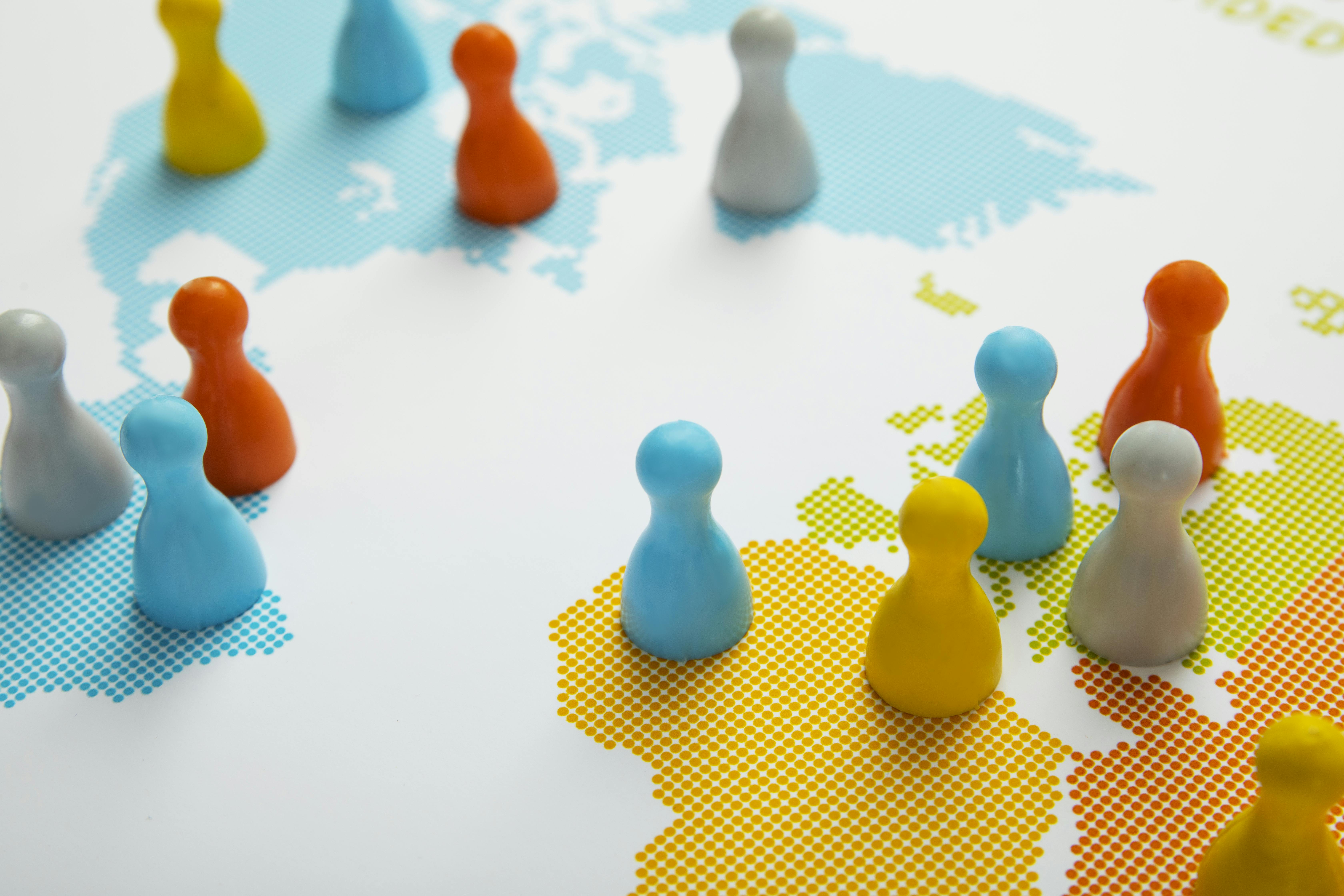 Mensen op de wereldkaart