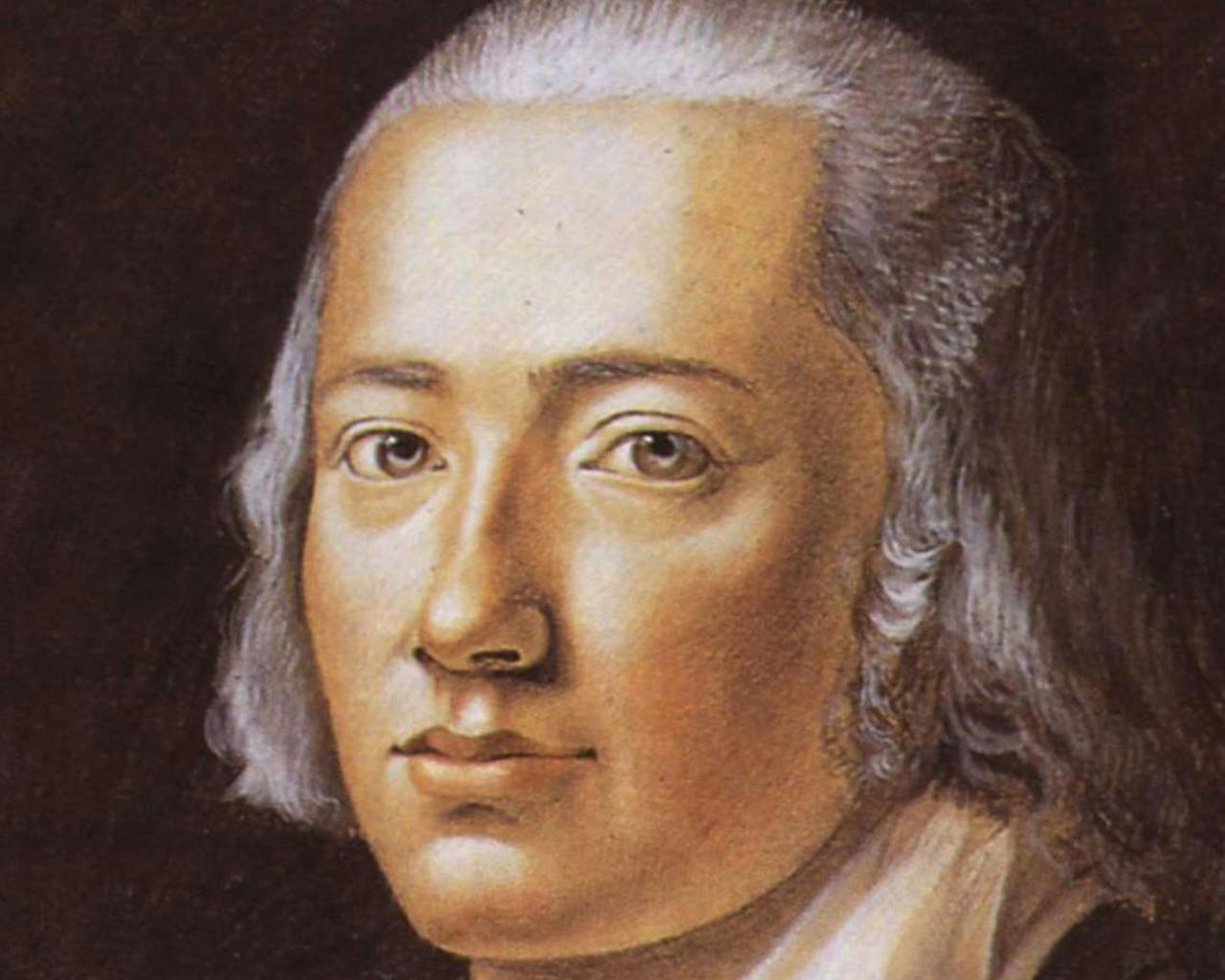 De Duitse dichter Friedrich Hölderlin. Portret van de Duitse dichter Friedrich Hölderlin.