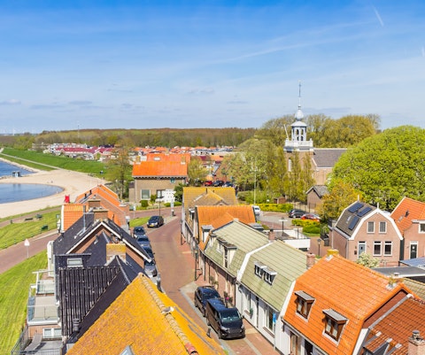 Panoramische foto van Urk aan het IJsselmeer