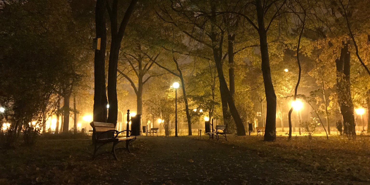 Verlicht stadspark