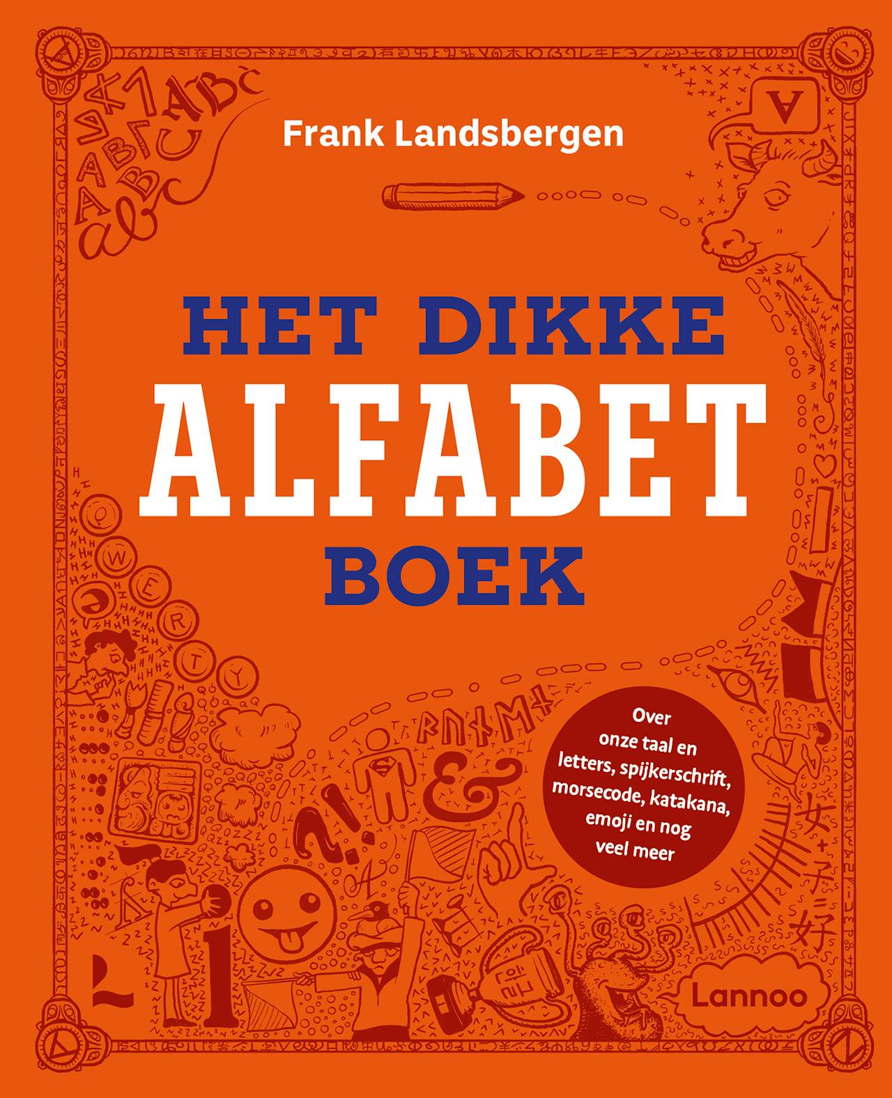 Een cover van het dikke alfabet boek van Frank Landsbergen.