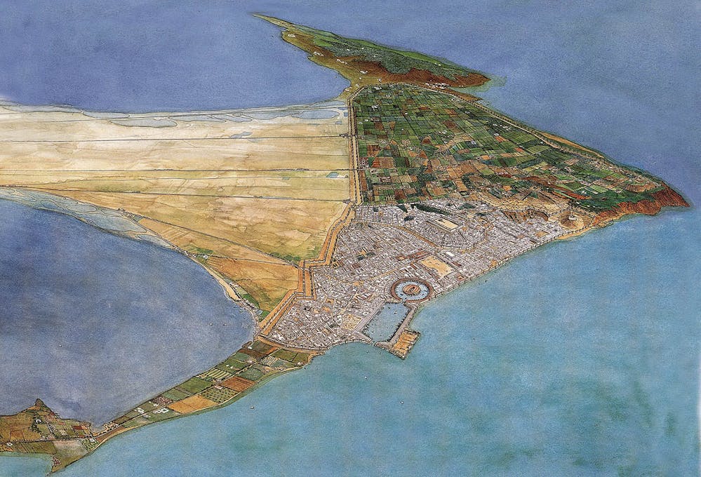 <p>Door Jean Claude Golvin. Bij tentoonstelling Carthago in <span class="caps">RMO</span> (2014)</p>