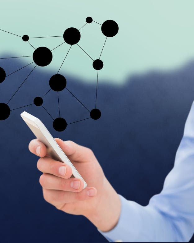 Mobiele telefoon met netwerk Mobiele telefoon met netwerk