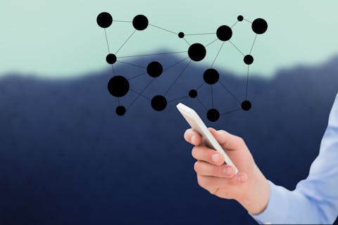 Mobiele telefoon met netwerk Mobiele telefoon met netwerk