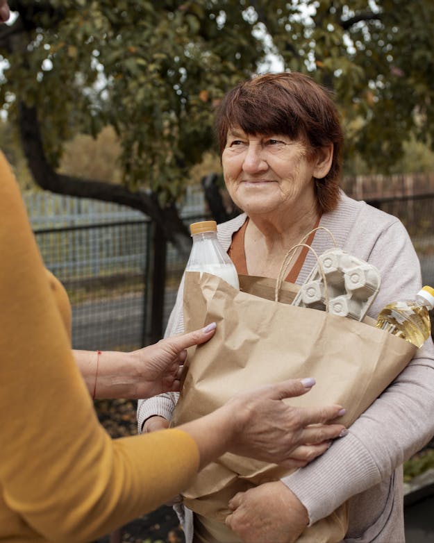 Boodschappen worden overhandigd Boodschappen worden overhandigd