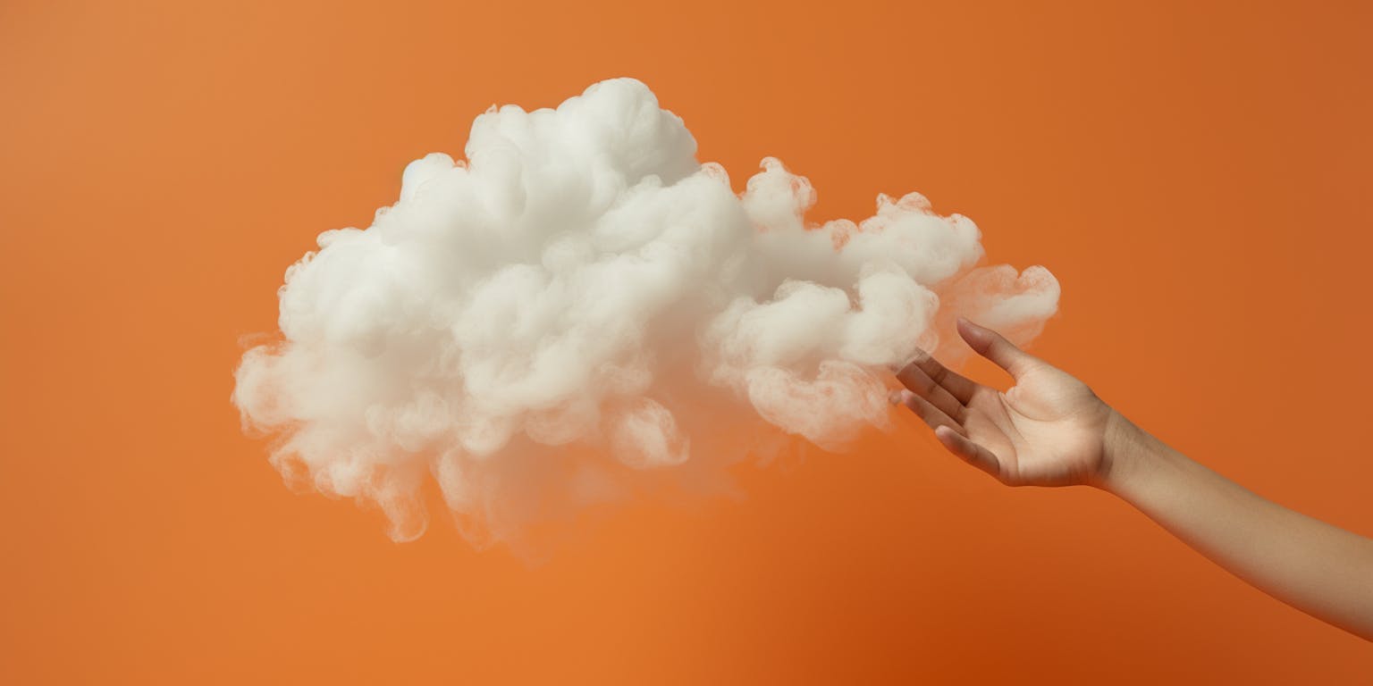 Een hand helpt een wolk