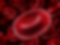 Een rode bloedcel omgeven door andere rode bloedcellen.