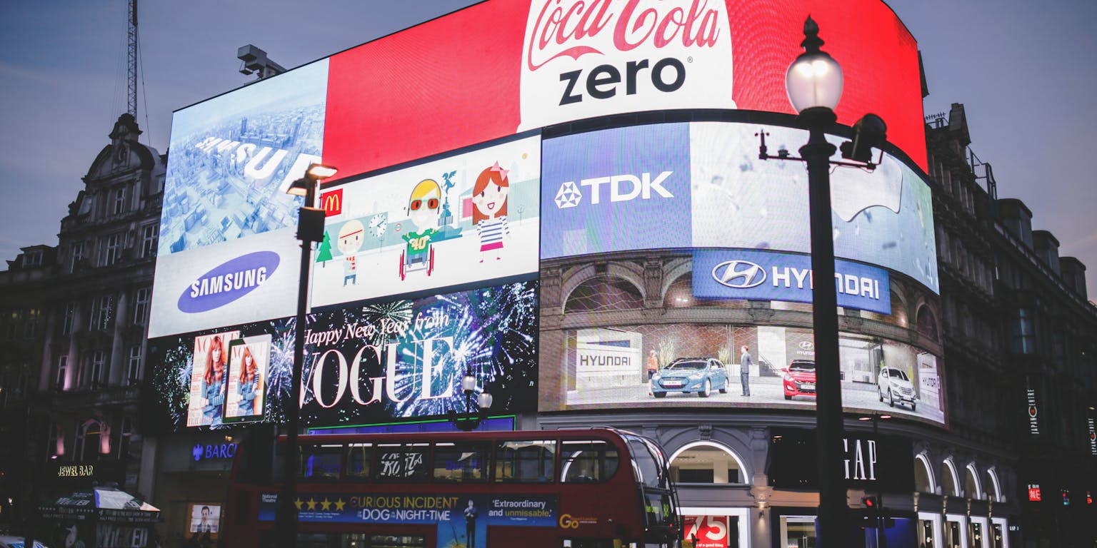 Led-reclame in Londen.