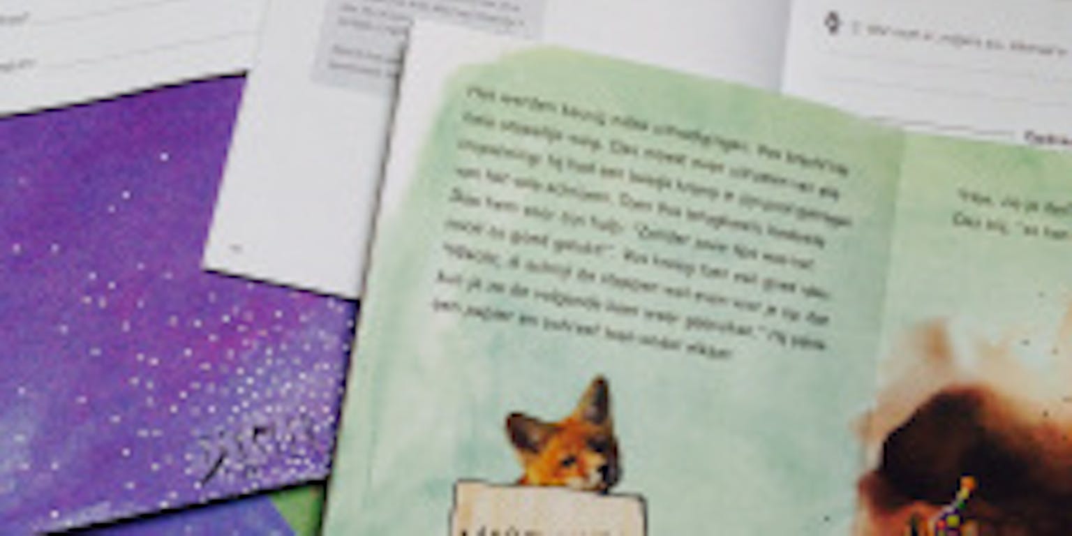 Een kinderboek van Tekster met een afbeelding van een vos.