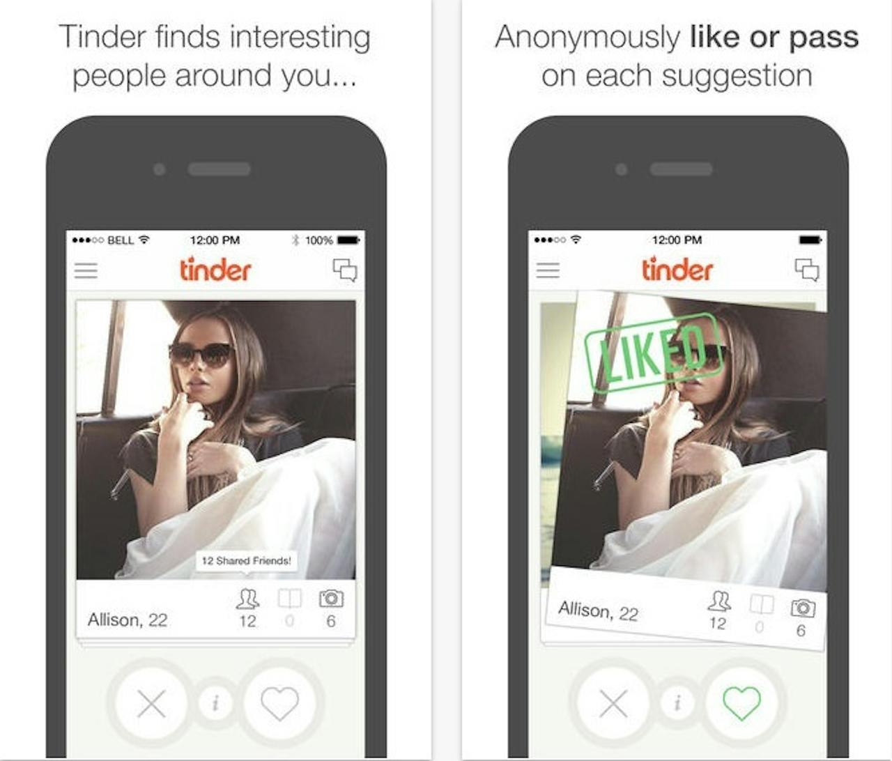 Generatie Y wordt ook wel eens gekscherend de ‘hook-up’ generatie genoemd. Jongeren maken echter minder gebruik van apps als Tinder dan mensen vanaf 30 jaar. Schermafbeeldingen van Tinder-datingapps.