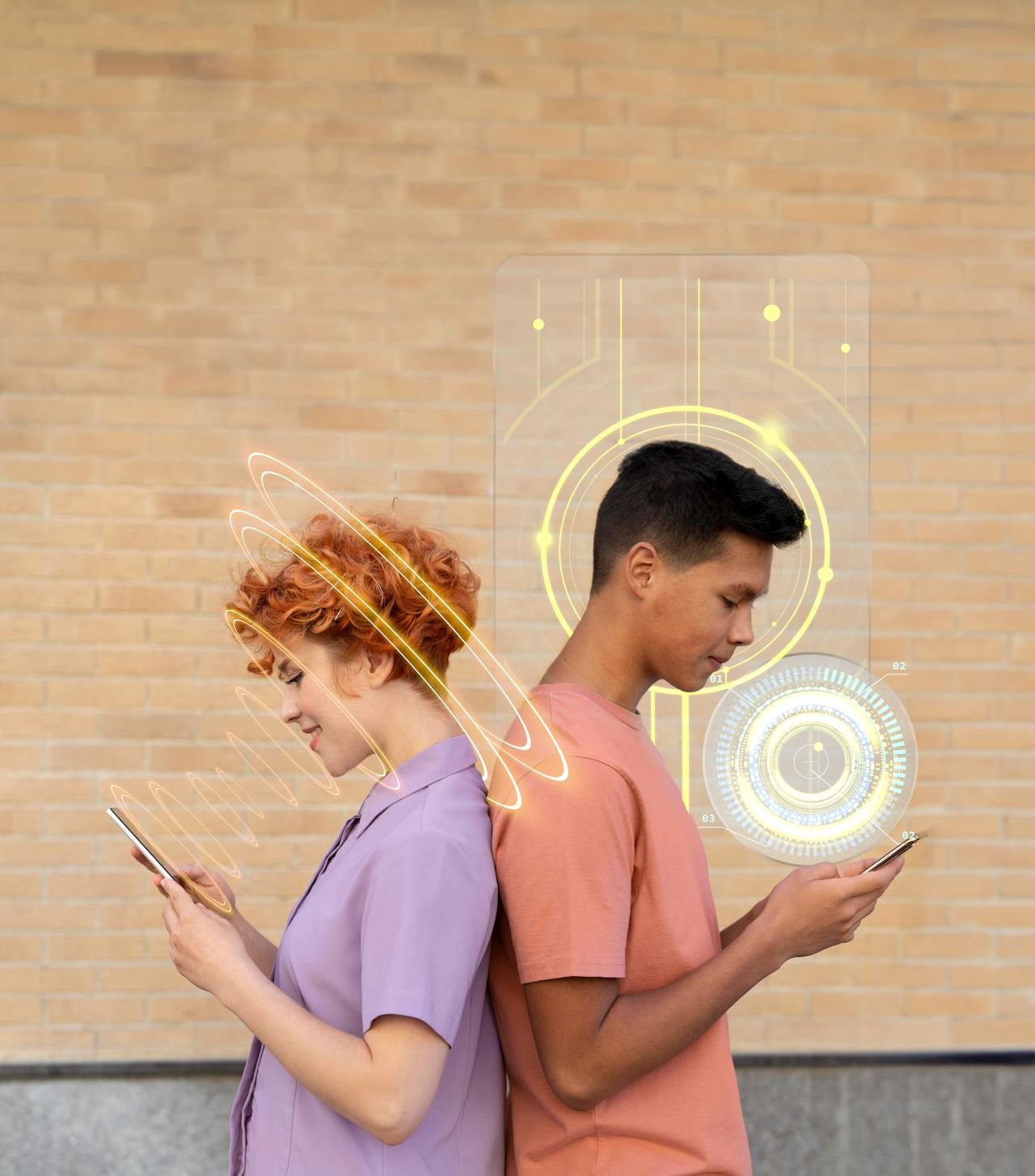 Betekenisvolle toestemming is meer dan een vinkje zetten bij algemene voorwaarden die niemand leest. Jonge man en vrouw kijken met de rug naar elkaar toe op hun mobiel