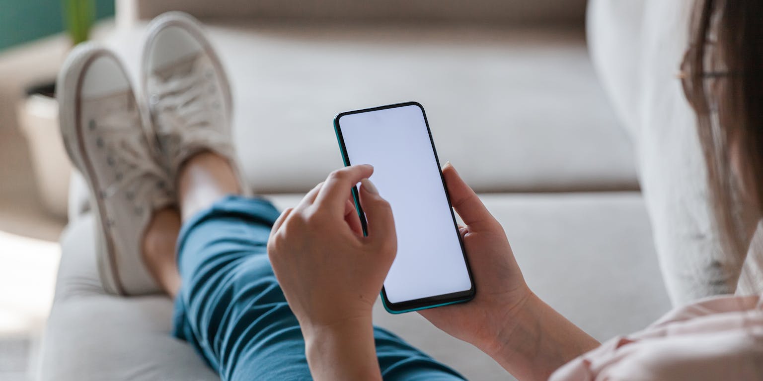 Vrouw met smartphone